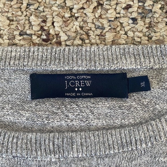 J. Crew Men's Light Gray Crewneck Sweater Dadcore - Picture 3 of 5